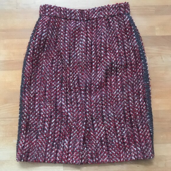 Prada Bouclé Tweed Wool Skirt Size 4 - Picture 6 of 14